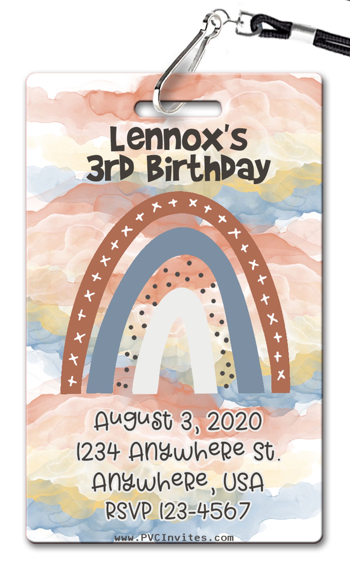 Boho Rainbow Birthday Invitation