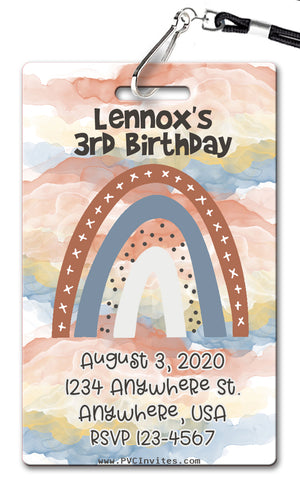 Boho Rainbow Birthday Invitation