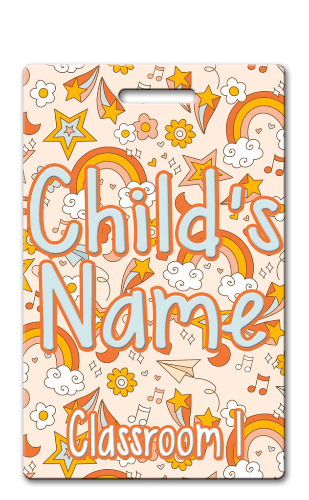 Retro Fun Backpack Allergy Name Tag
