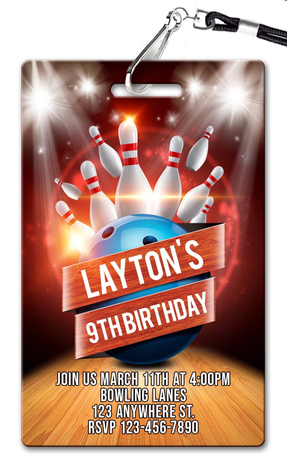Bowling Birthday Invitation