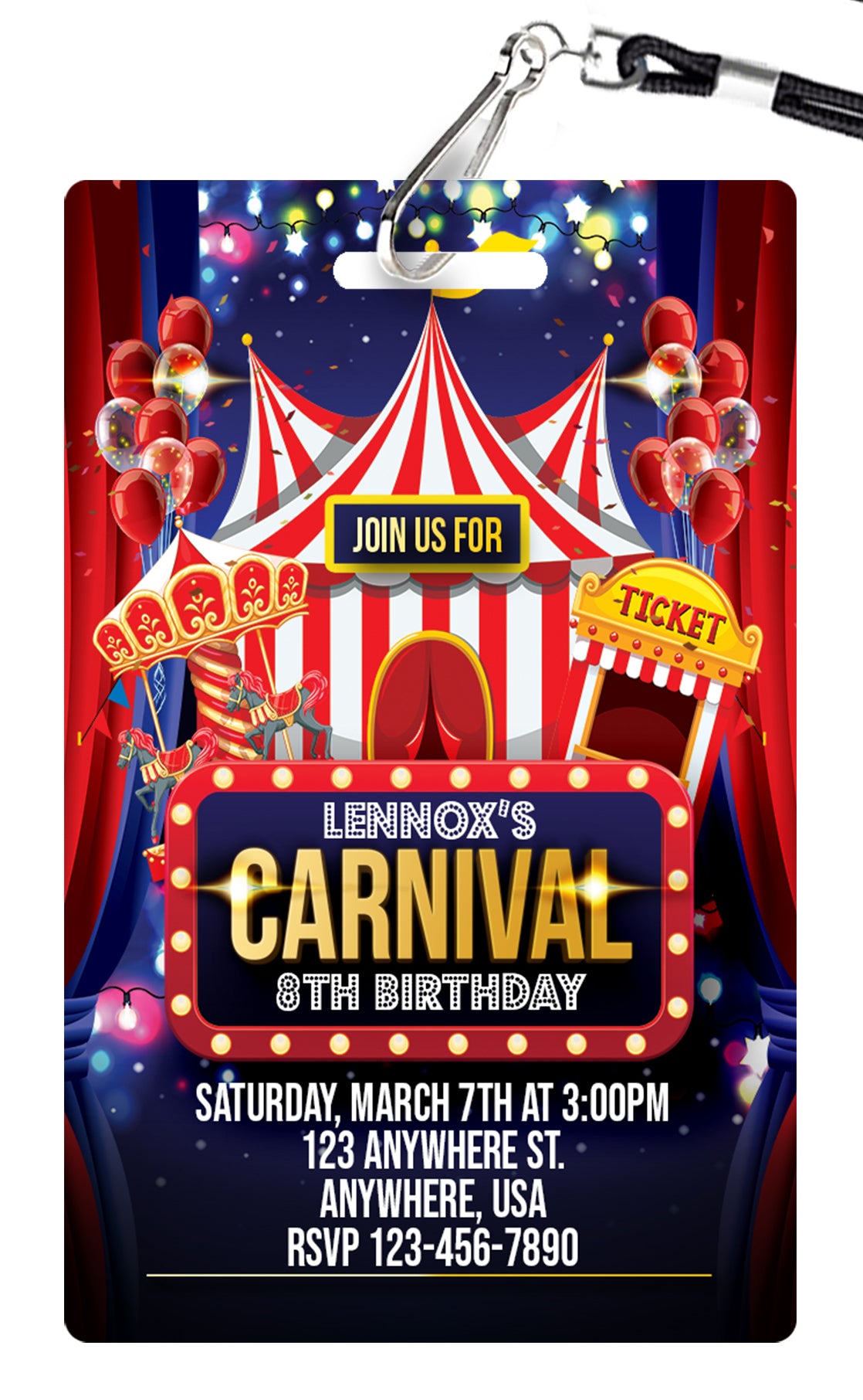 Carnival Birthday Invitation