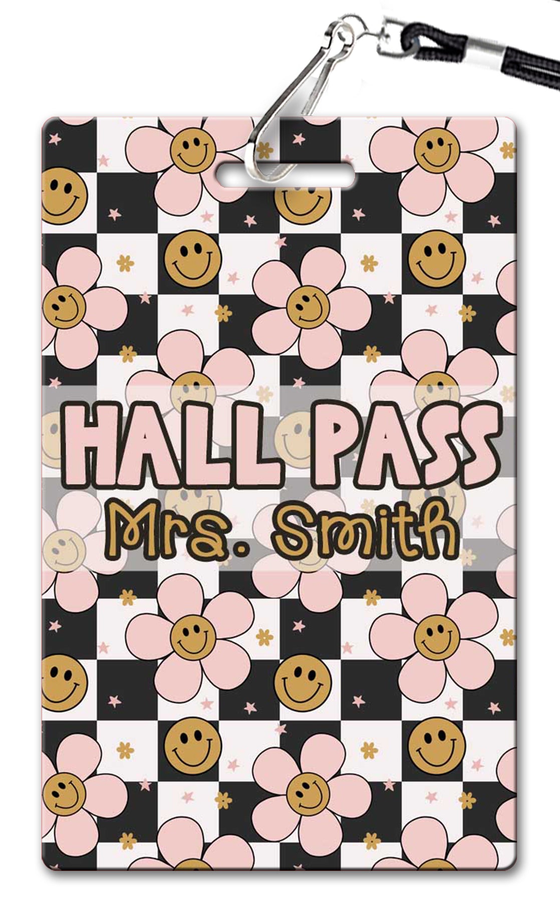 Smiley Checkerboard Hall Passes (Set of 10)