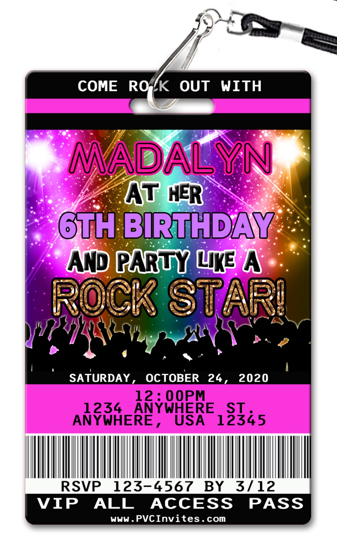 Rock Star Birthday Invitation