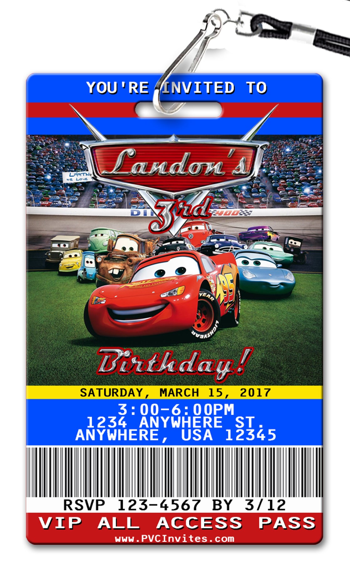 Cars Movie Birthday Invitation