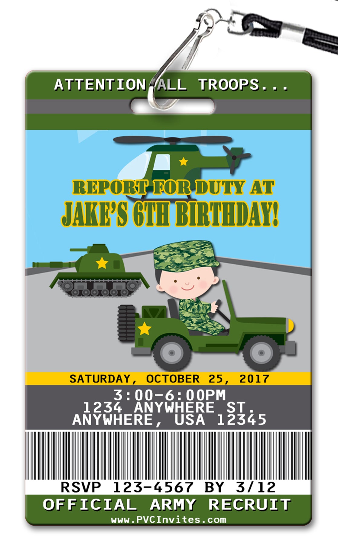 Army Birthday Invitation