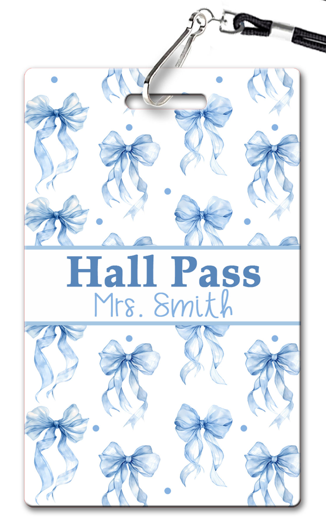 Blue Bows Hall Passes (Set of 10)