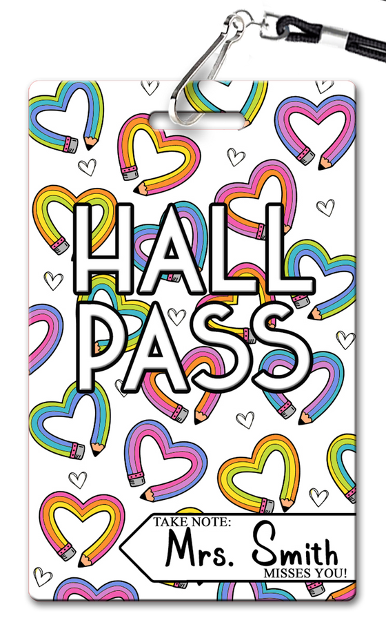 Pencil Hearts Hall Passes (Set of 10)