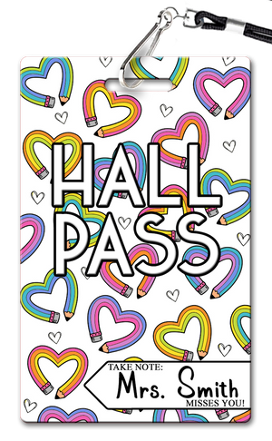 Pencil Hearts Hall Passes (Set of 10)
