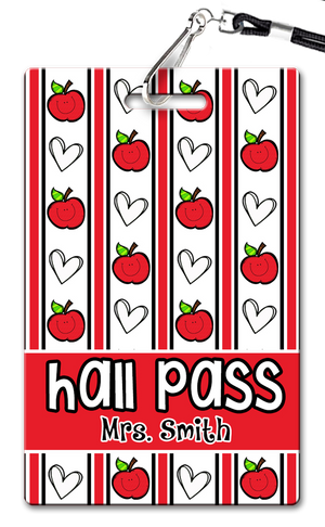 Apples and Stripes Hall Passes (Set of 10)
