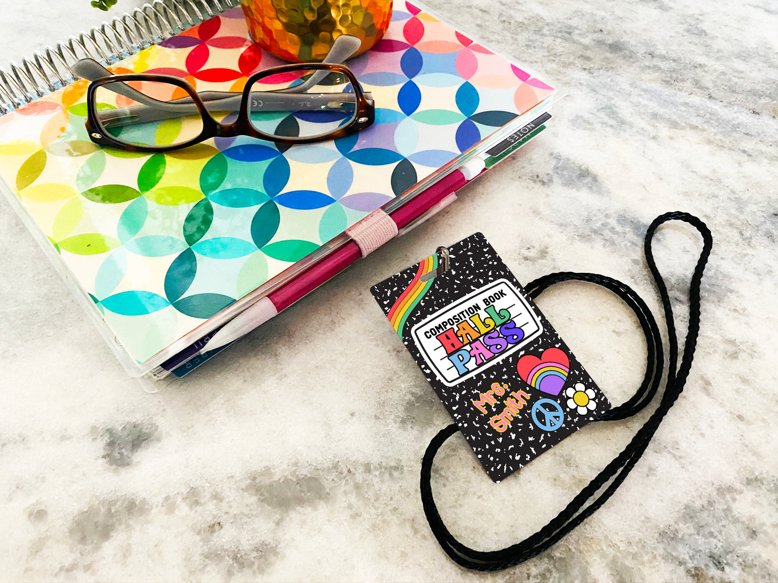 Composition Book with Flair Primary Hall Passes (Set of 10)