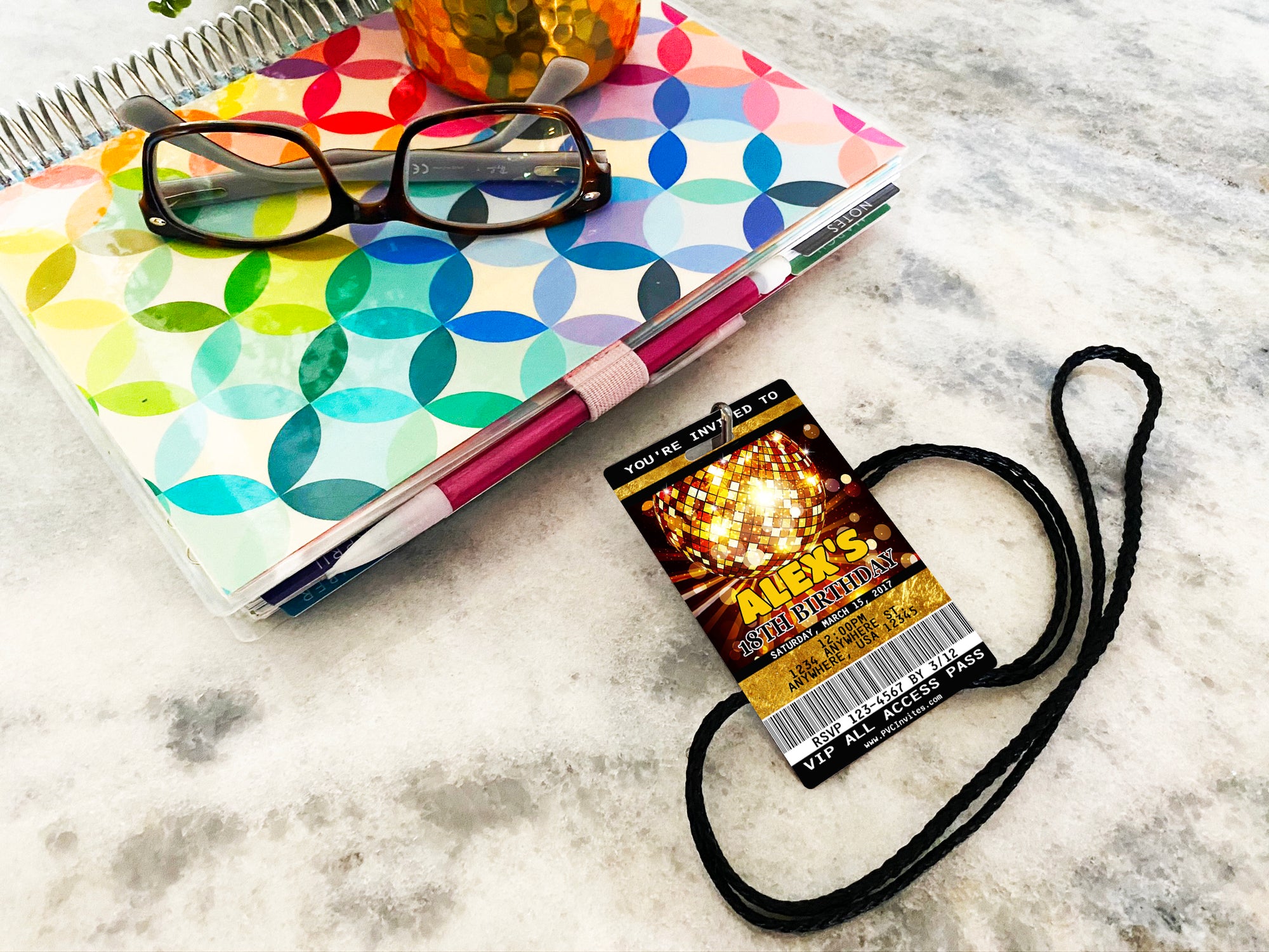 Disco Ball Birthday Invitation