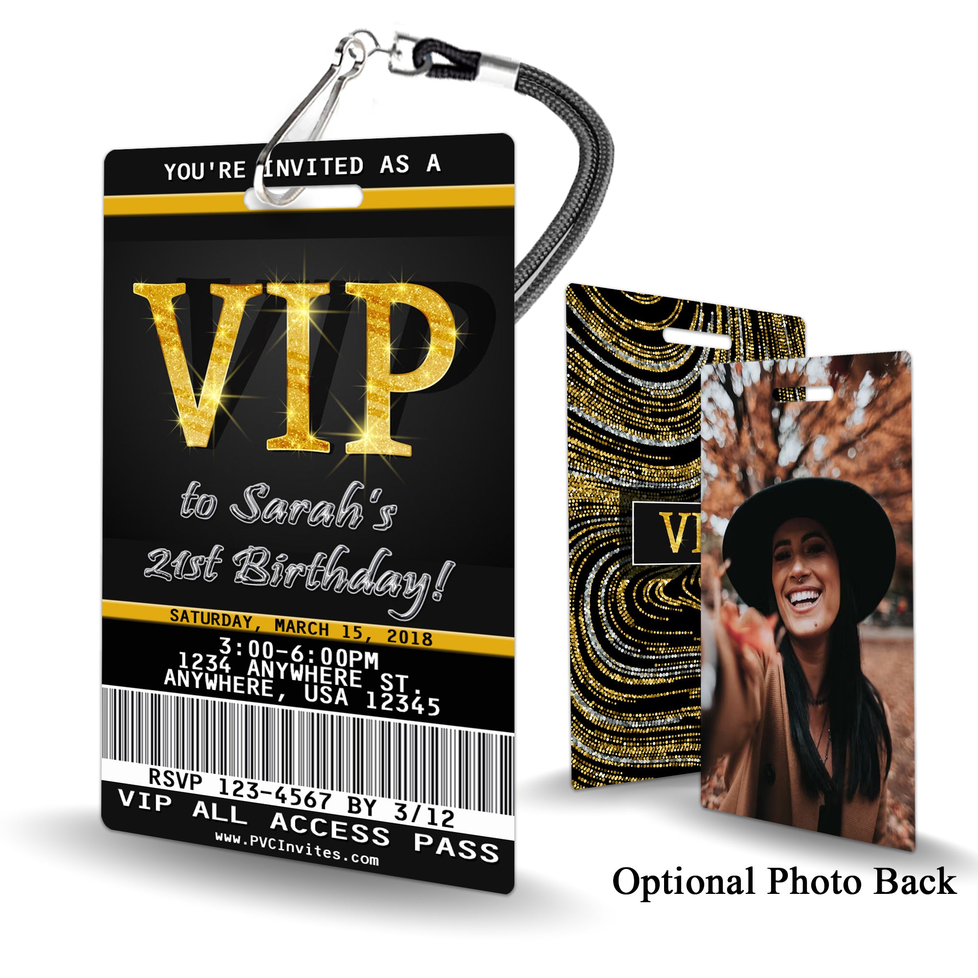 Vip Pass Invites VIP Pass Birthday Invitation - PVC Invites - VIP Birthday Invitations