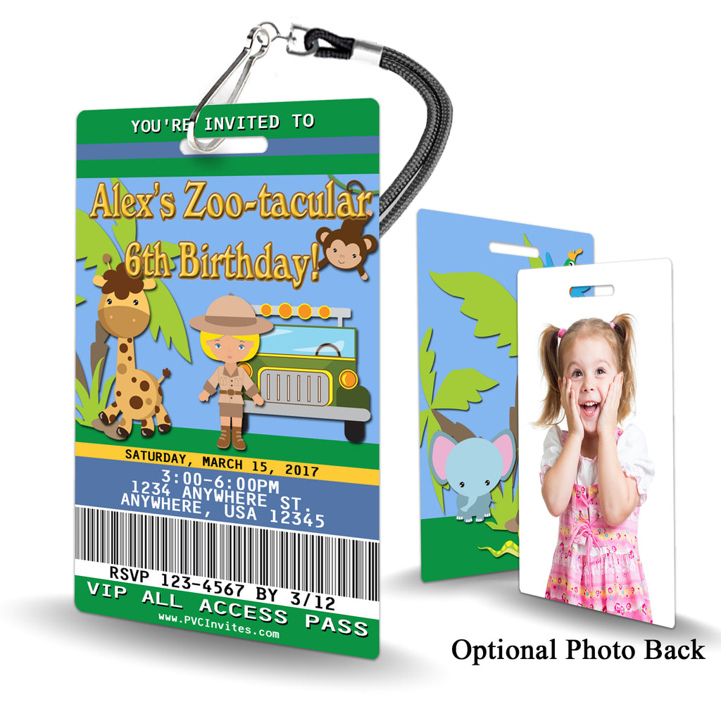 Zoo Girl Birthday Invitation