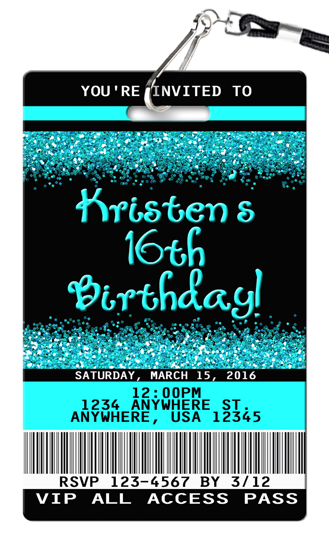 Sweet 16 Birthday Invitation