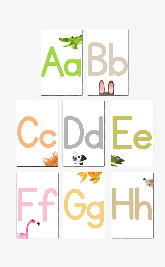 Watercolor Alphabet Flash Cards (26 Card Set)