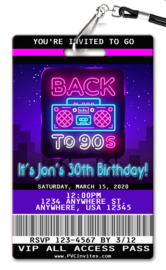 90's Birthday Invitation