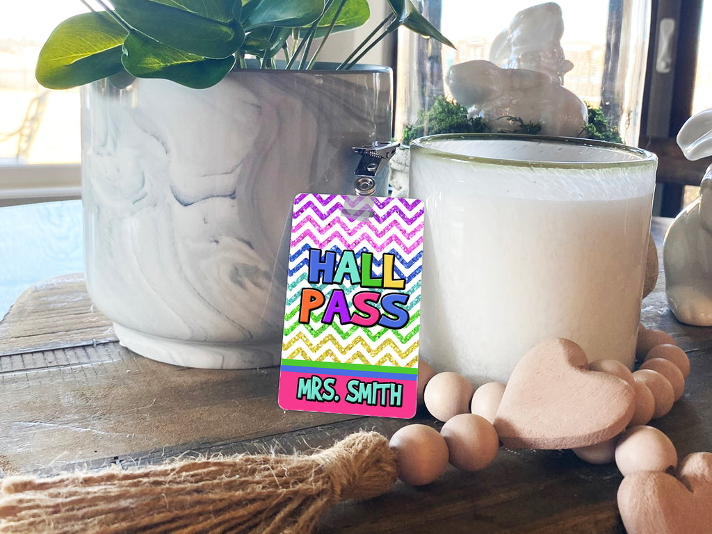 Glitter Chevron Hall Passes (Set of 10)