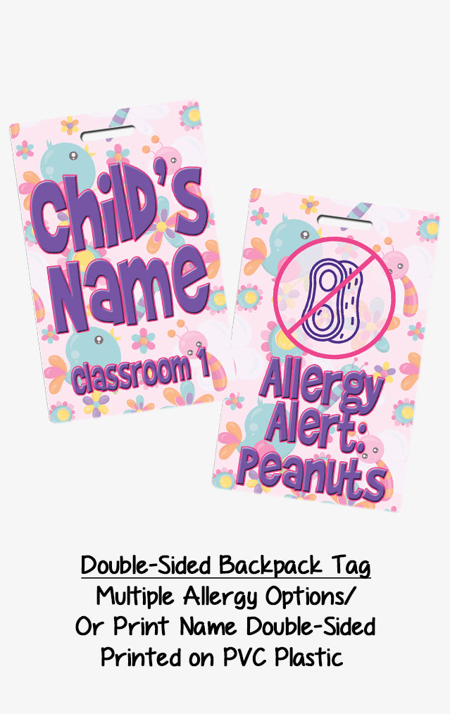 Bugs Backpack Allergy Name Tag