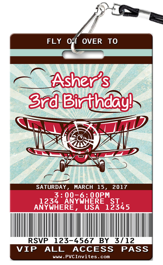 Airplane Birthday Invitation