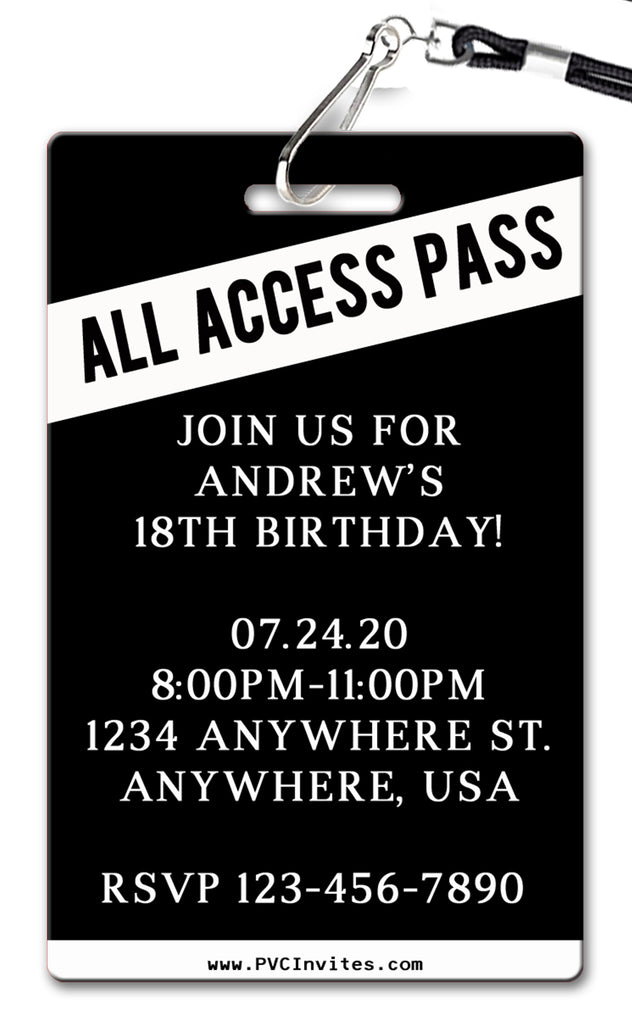 All Access Pass Birthday Invitation