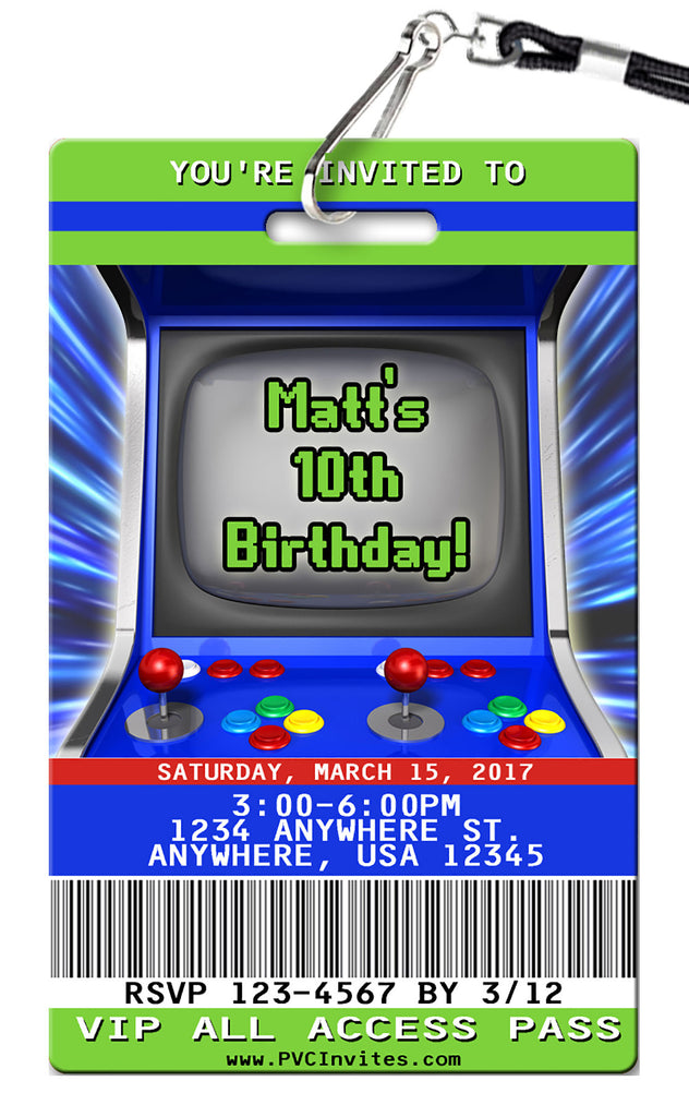Arcade Birthday Invitation