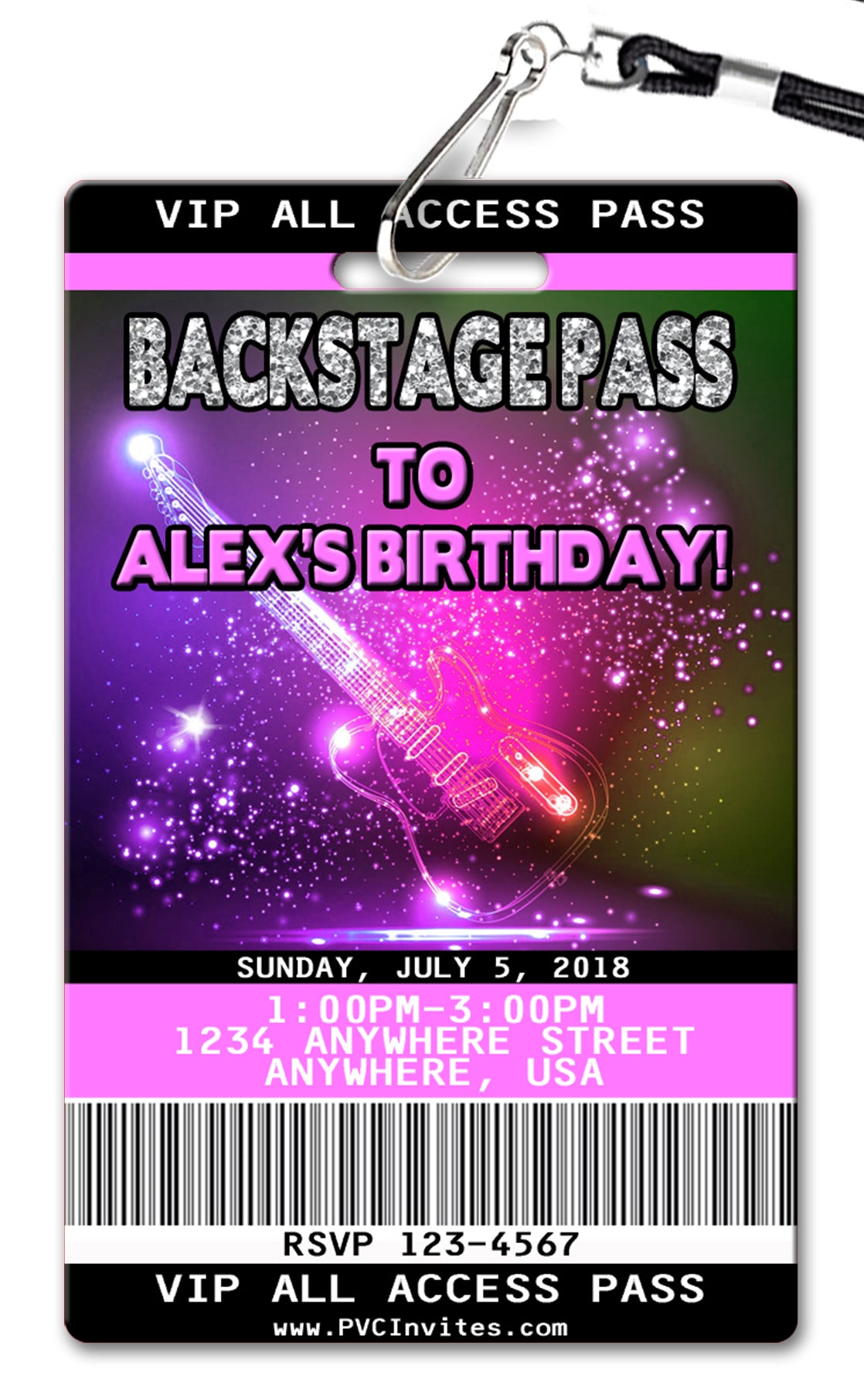 Backstage Pass Birthday Invitation