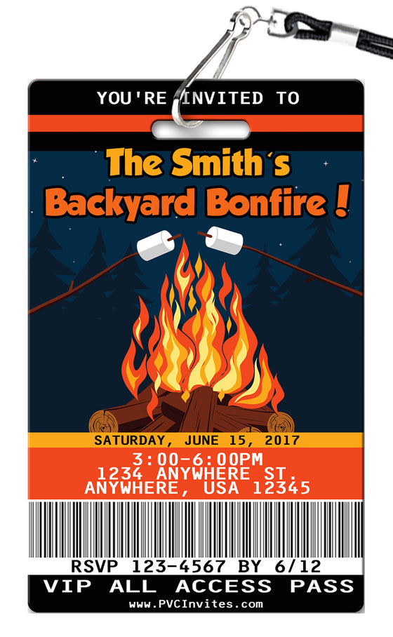 Backyard Bonfire Birthday Invitation