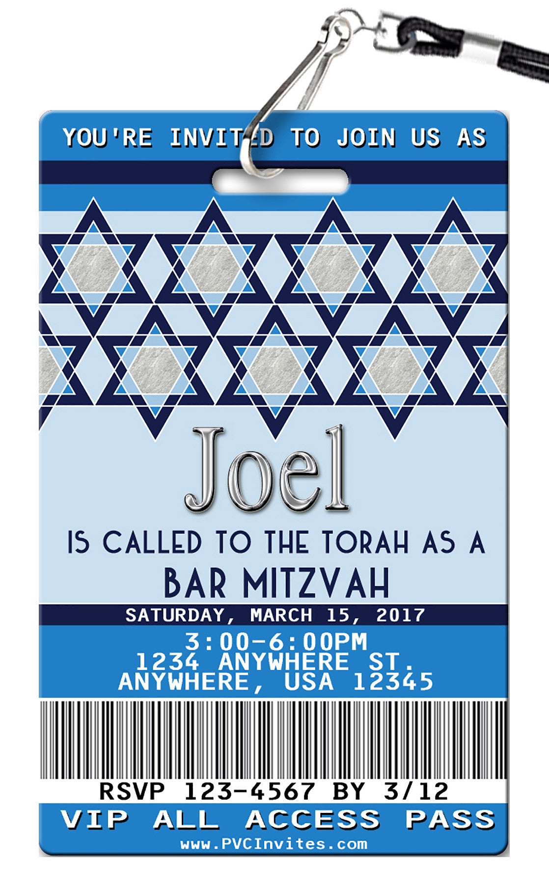 Bar Mitzvah Birthday Invitation