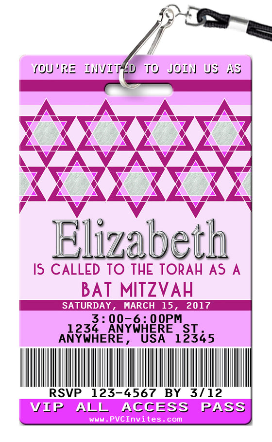 Bat Mitzvah Birthday Invitation