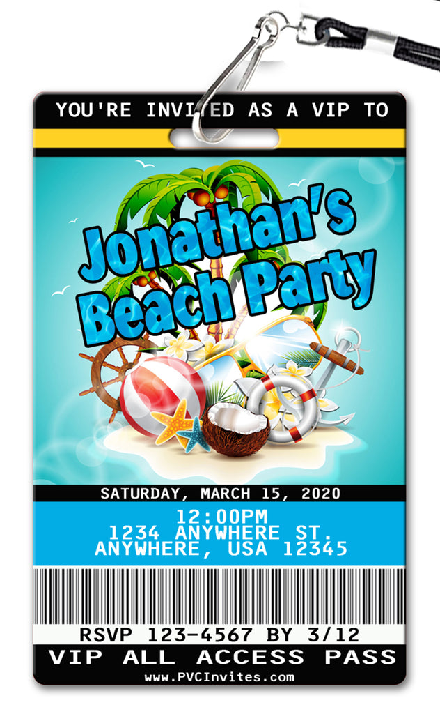 Beach Party Birthday Invitation