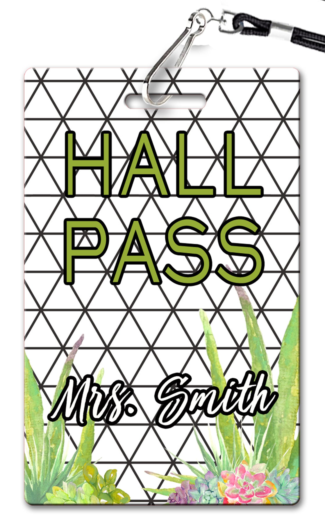 Black & White Succulents Hall Passes (Set of 10)