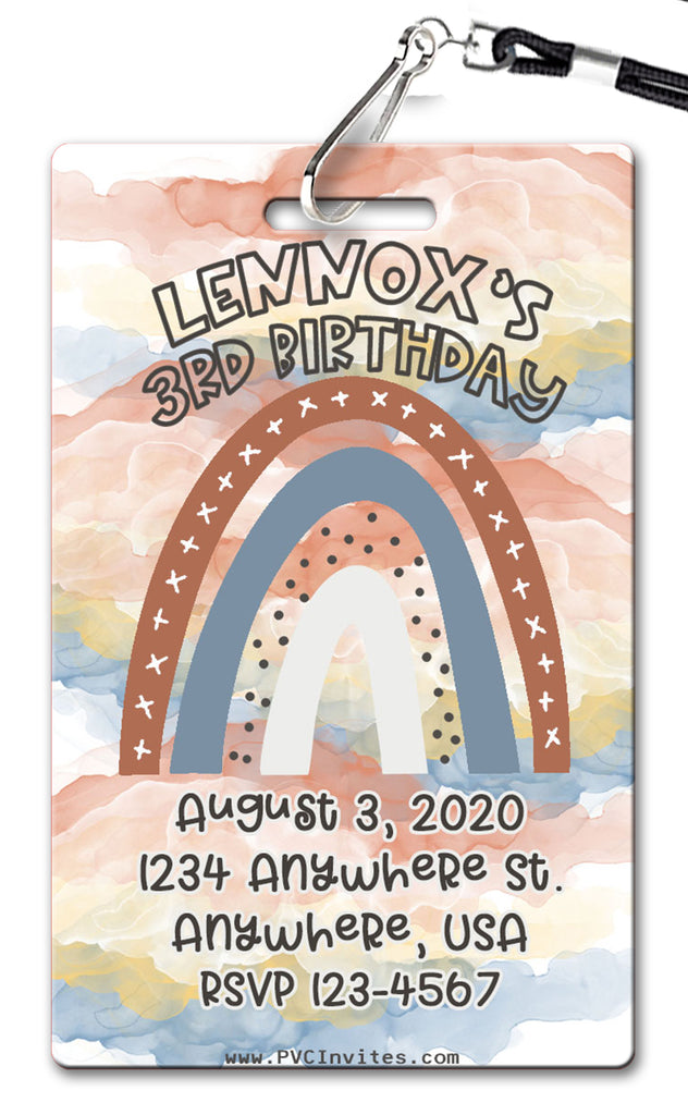 Boho Rainbow Birthday Invitation