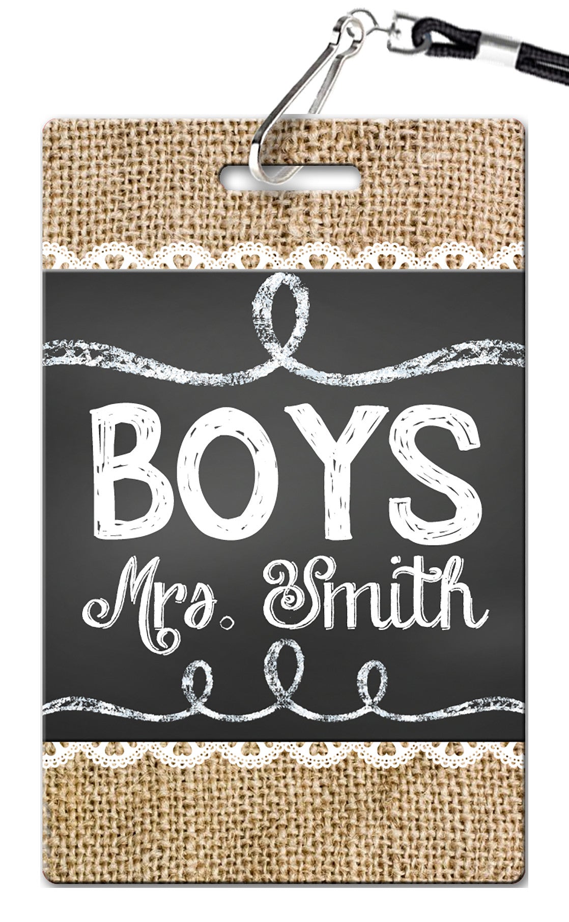 Burlap and Chalk Hall Passes (Set of 10)
