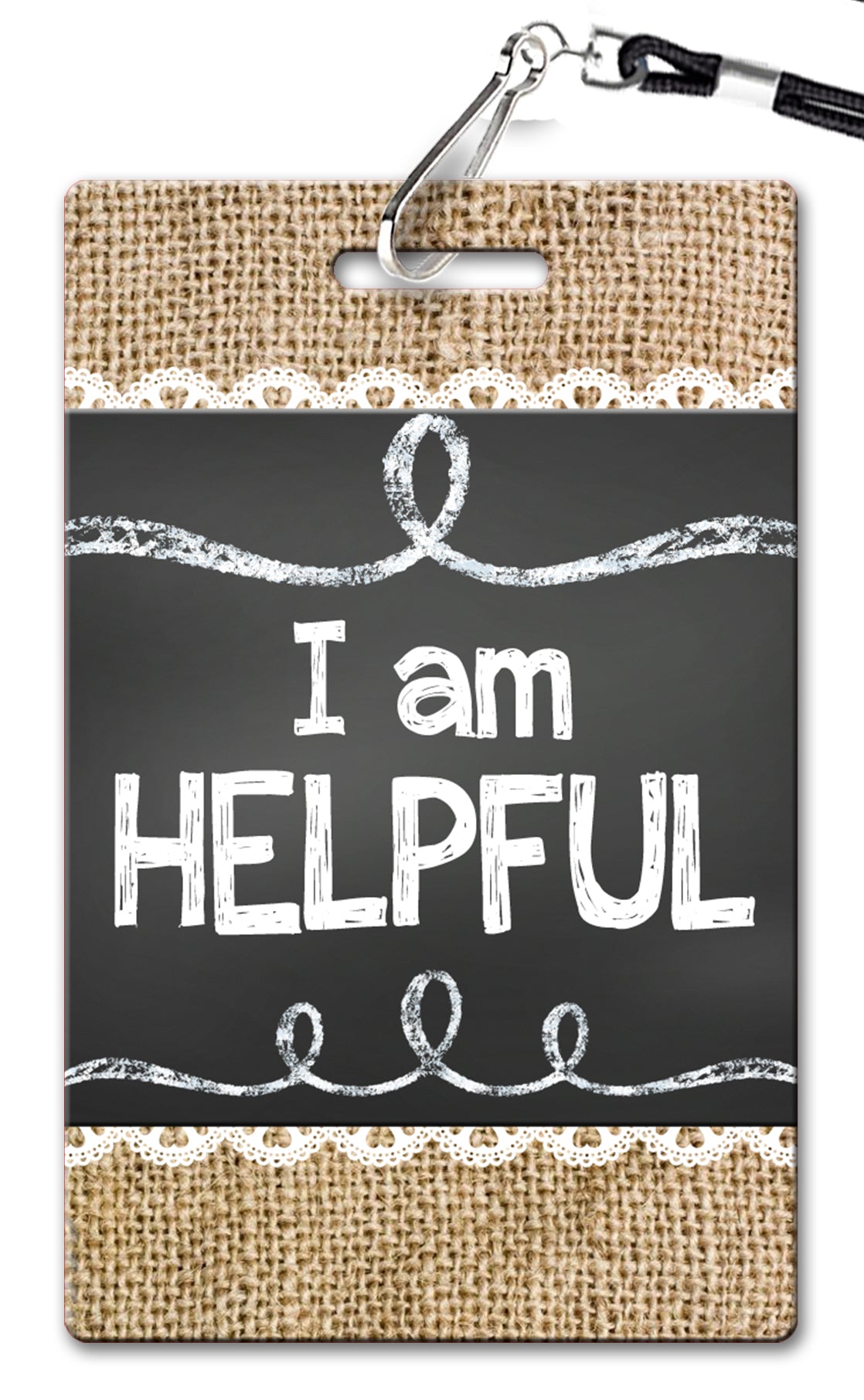Burlap and Chalk Theme Brag Tags (Set of 8)