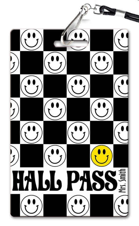 Checkerboard Smiley Hall Passes (Set of 10)