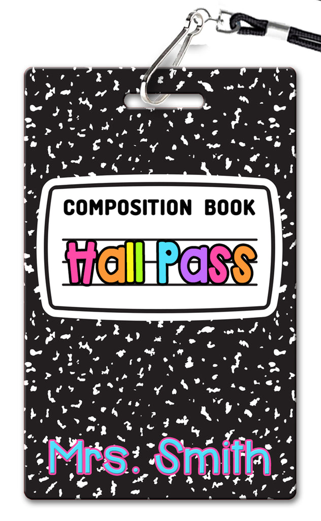Composition Book Hall Passes (Set of 10)