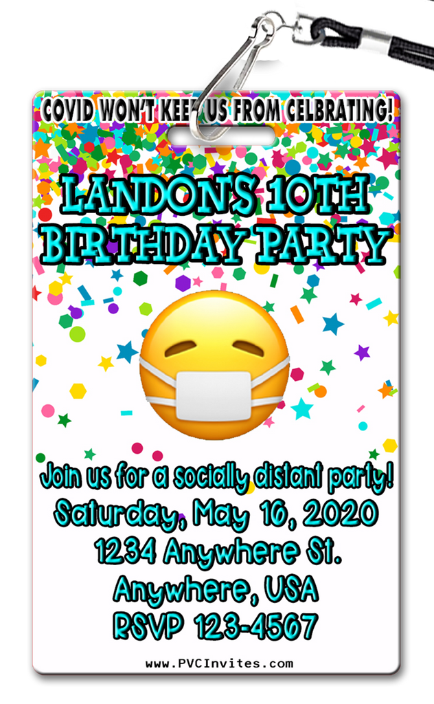 COVID Birthday Party Invitation