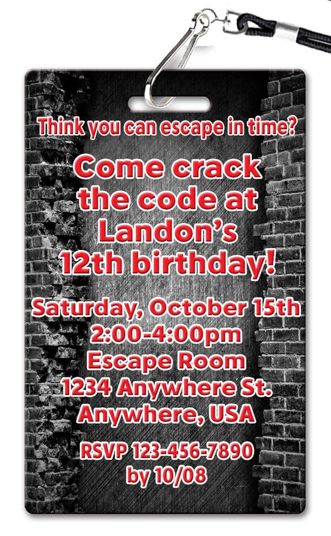 Escape Room Invitation
