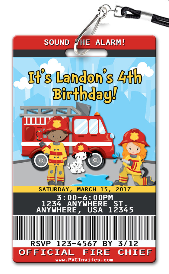 Firefighter Birthday Invitation