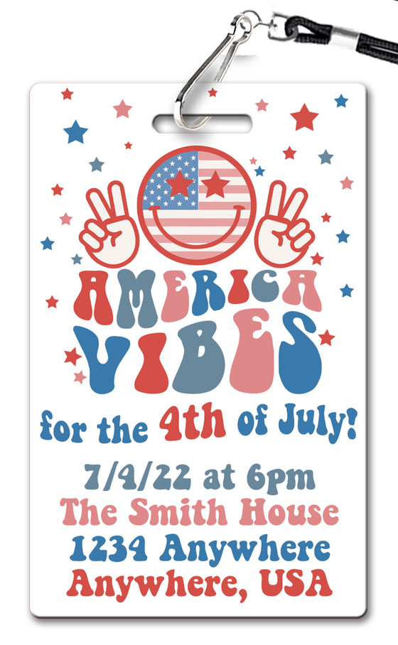 Fourth of July Smiley Invitations, 4th of July