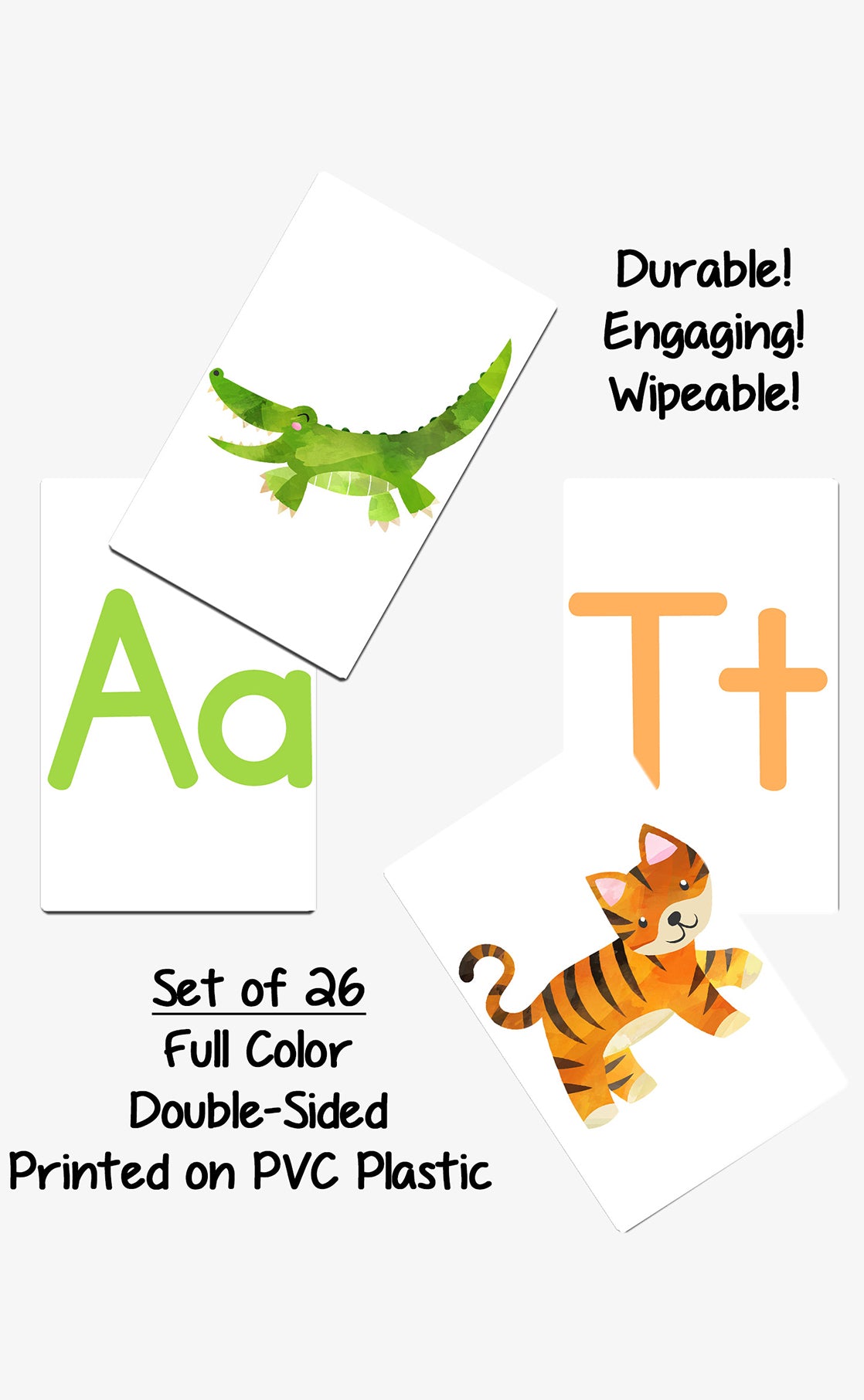 Watercolor Alphabet Flash Cards (26 Card Set)