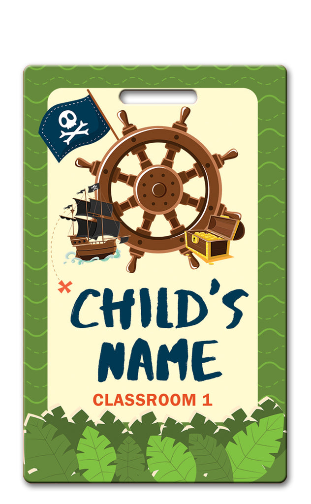 Pirate Backpack Allergy Name Tag