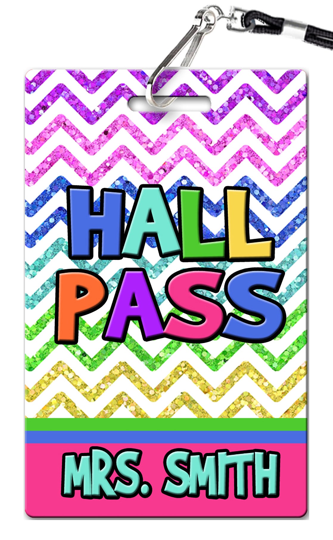 Glitter Chevron Hall Passes (Set of 10)