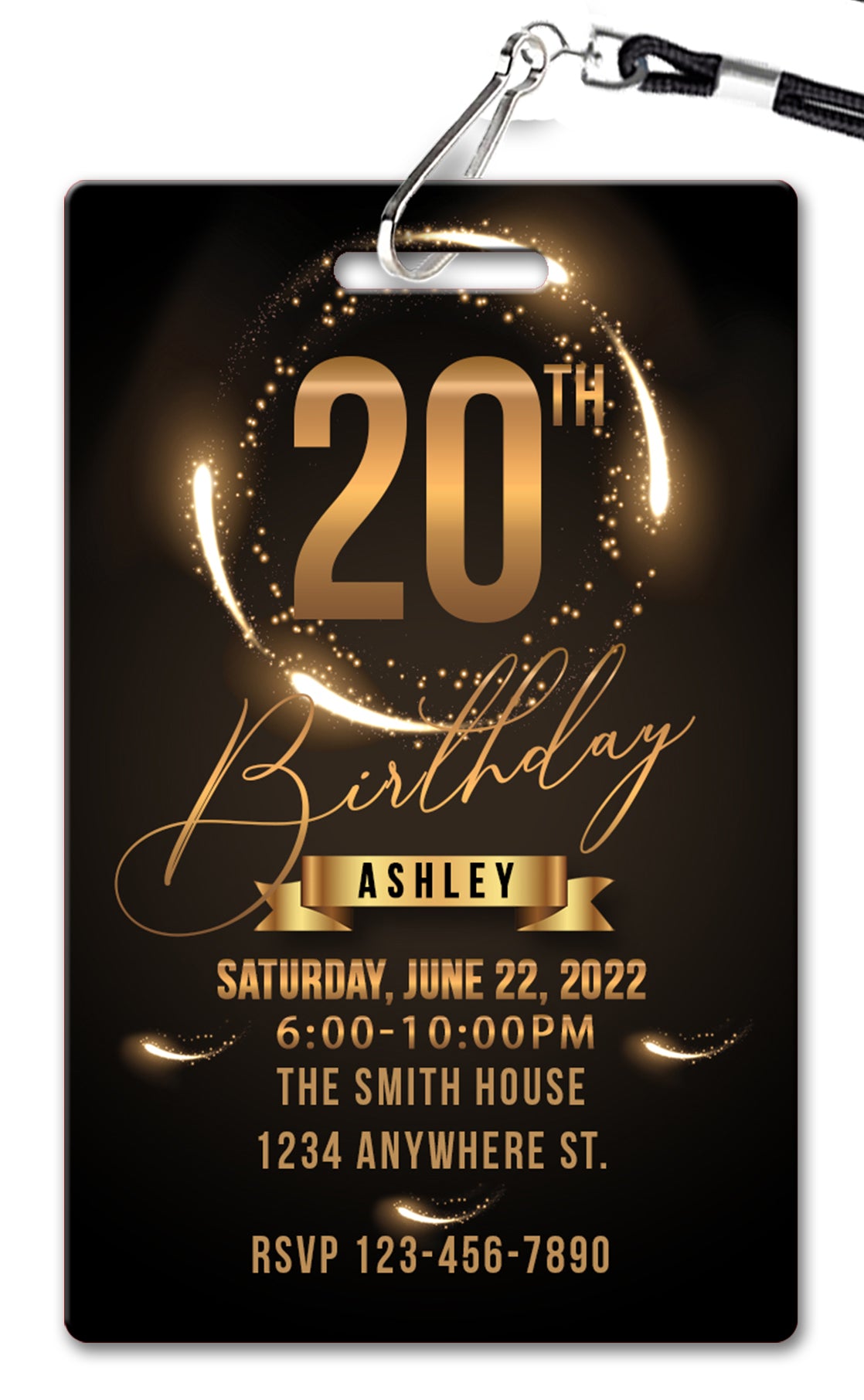 Gold Sparkle Birthday Invitation