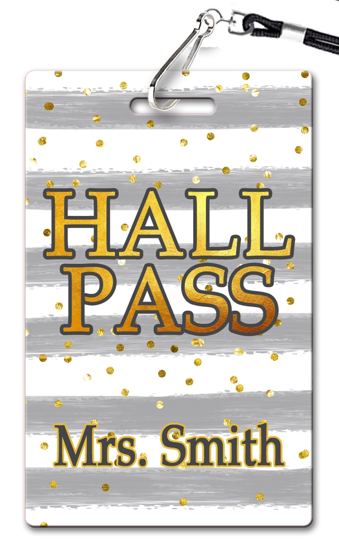 Grey Stripes Hall Passes (Set of 10)