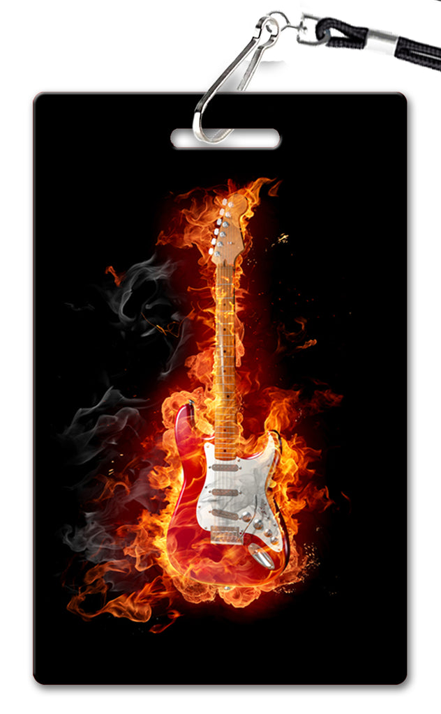 Guitar on Fire Birthday Invitation