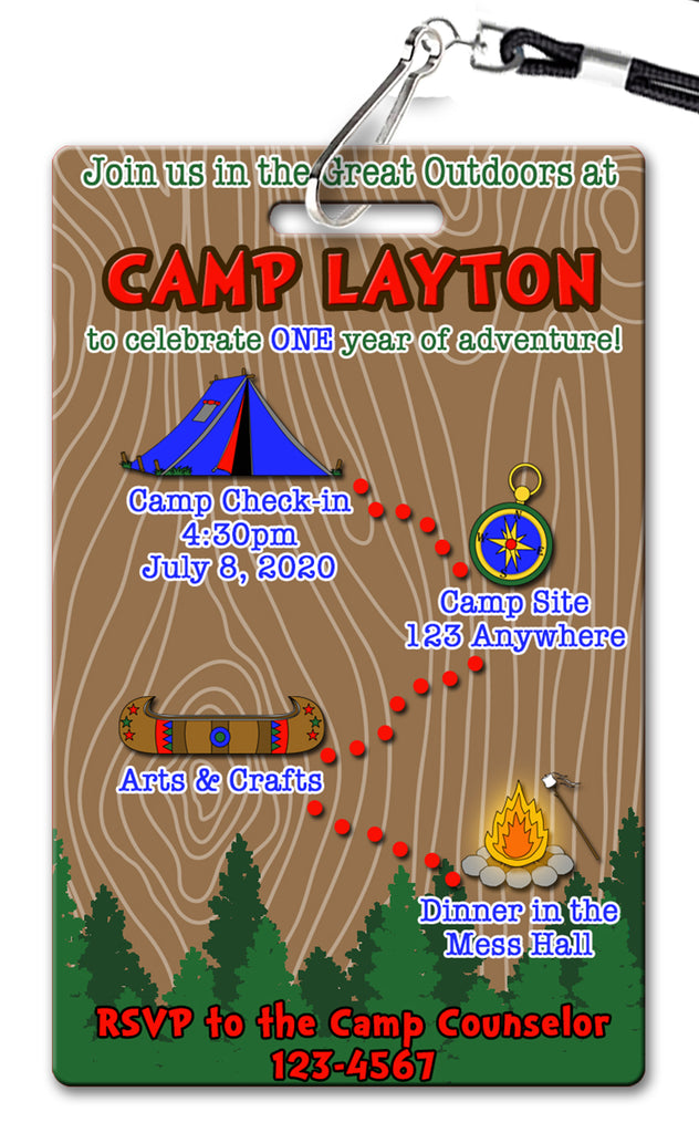 Happy Camper Birthday Invitation