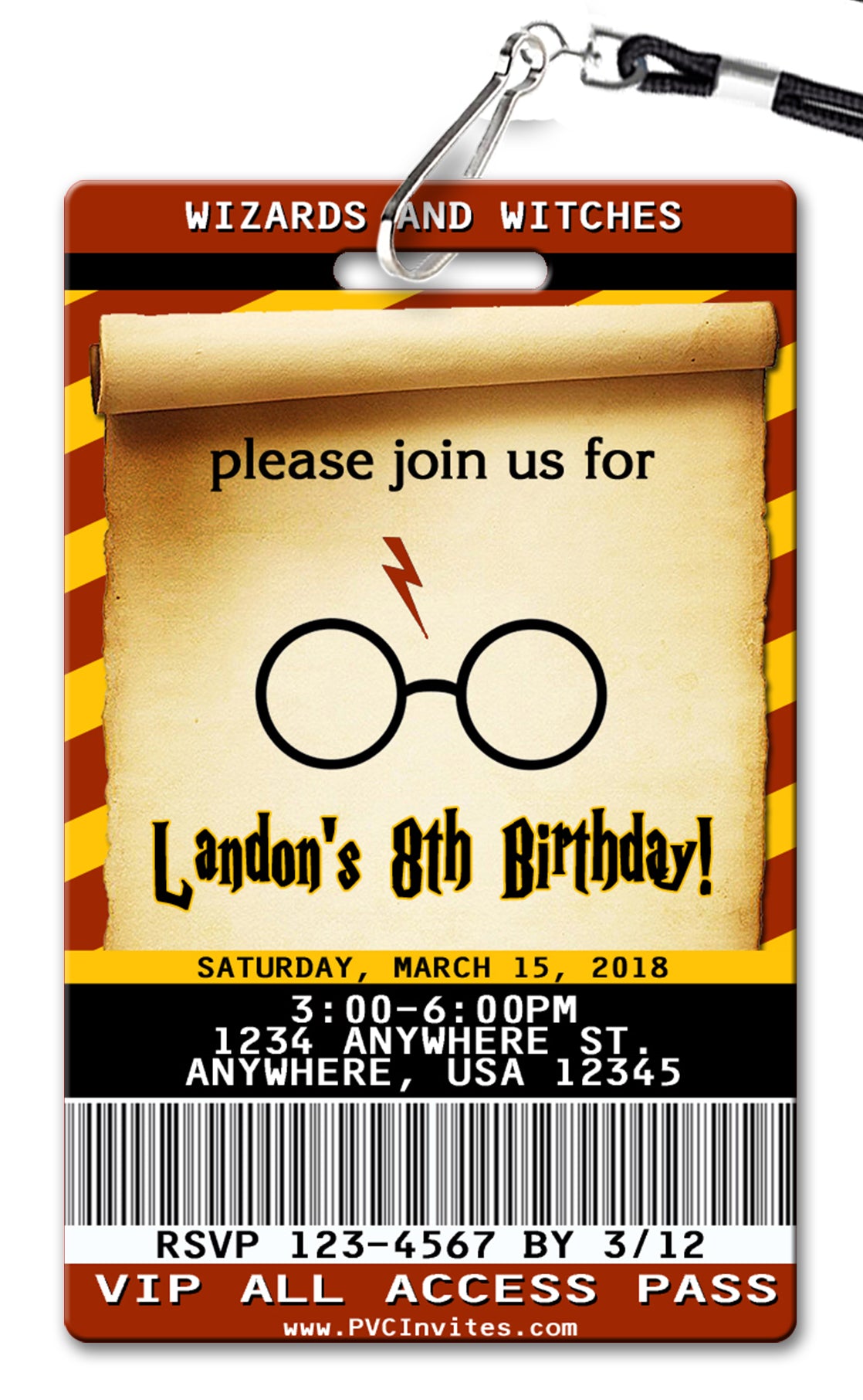 Children's Birthday Party Harry Potter Invitations 10 per pack c/w  Envelopes 