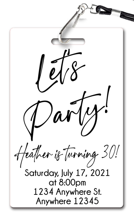 Lets Party Birthday Invitation