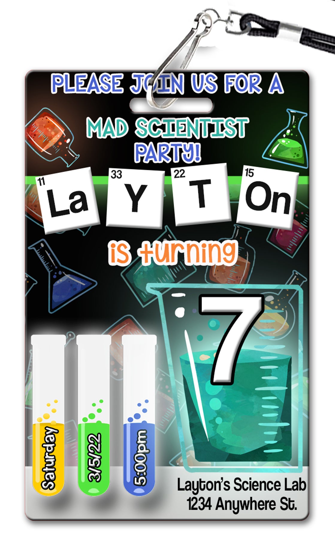 Mad Scientist Birthday Invitation